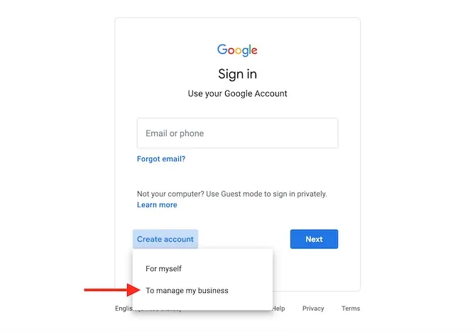 Sign in to Gmail Account