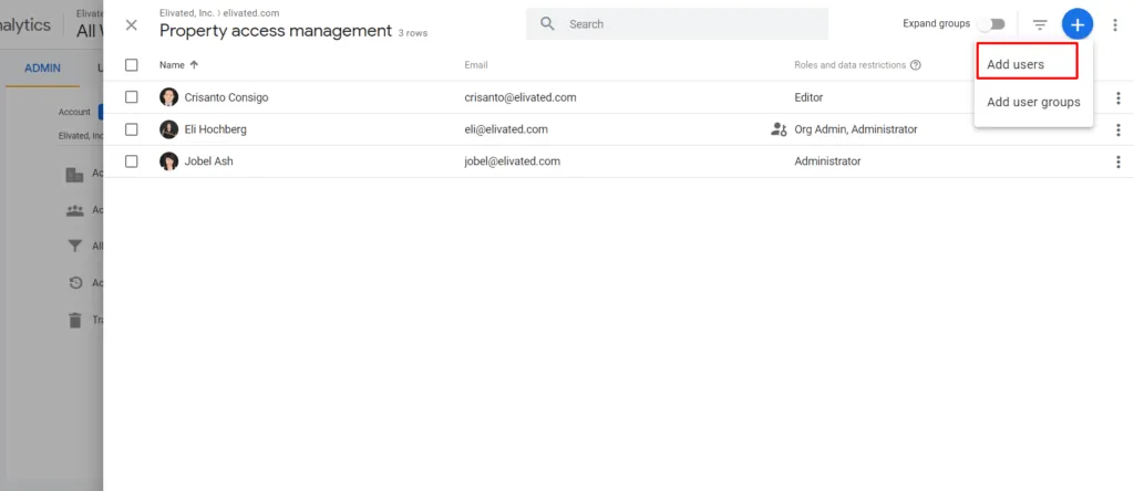 Add User to Google Analytics