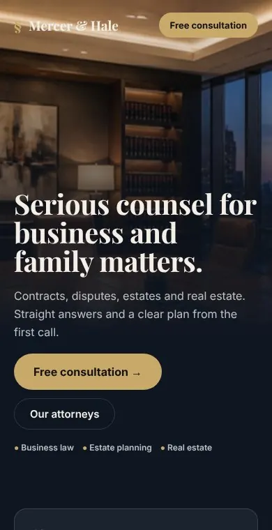 Mercer & Hale: Mobile practice page