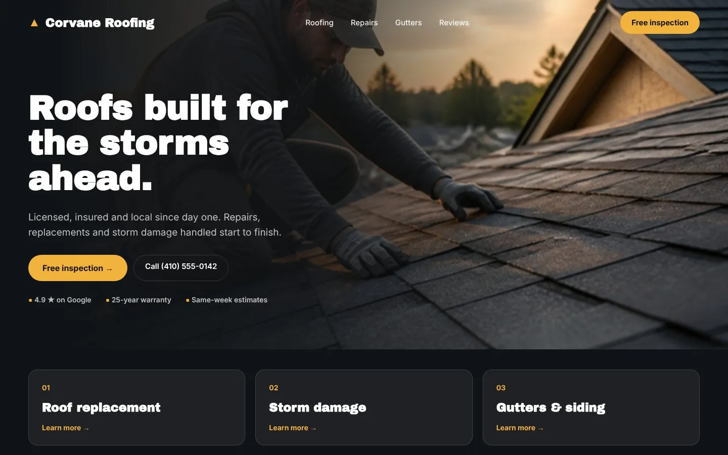Corvane Roofing results